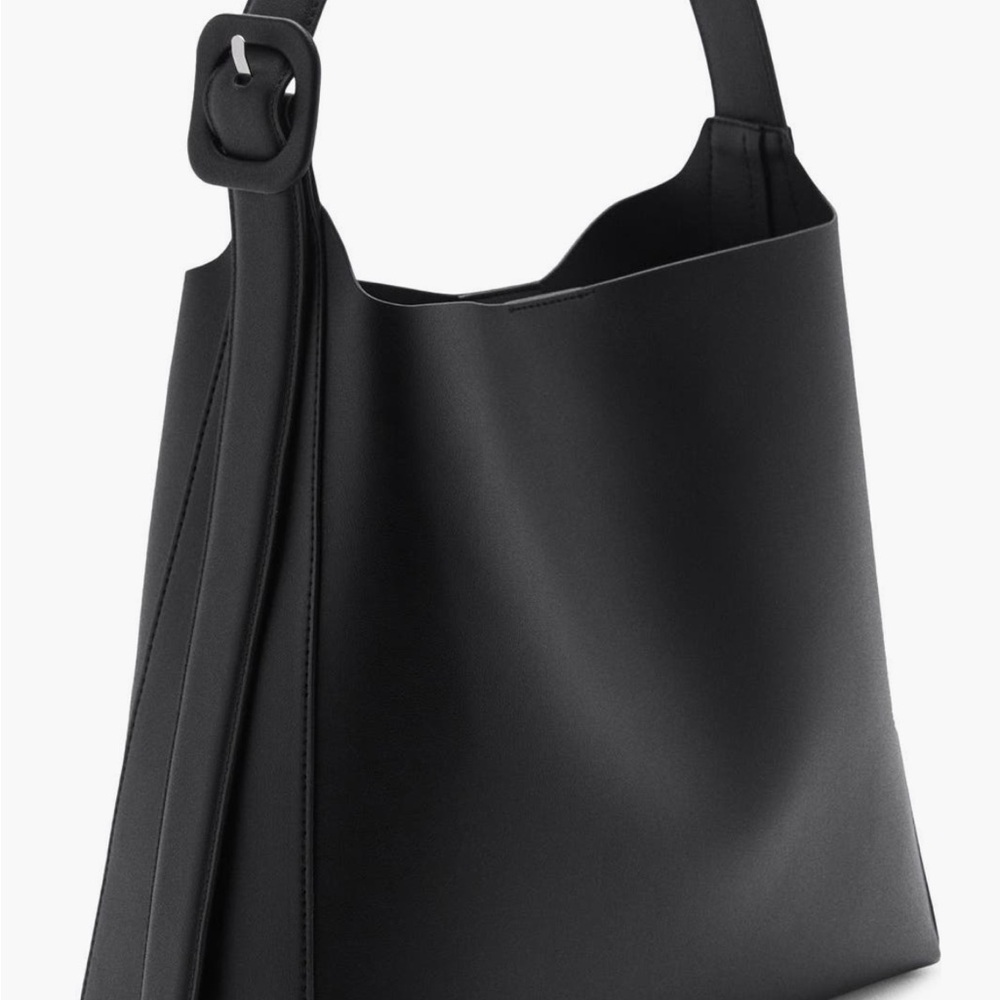 Faux leather tote with buckles - Picture 5 of 6